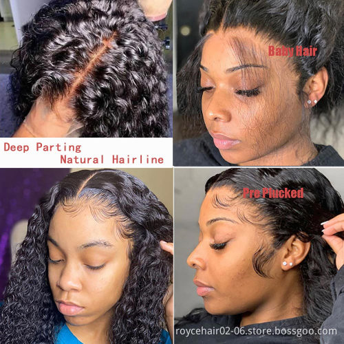 Wholesale HD Transparent Lace Curly Wig Vendor, Real Unprocessed Virgin Brazilian Human Hair Lace Front Wigs for Black Women